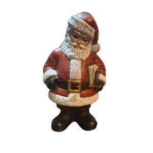 Vtg Santa Clause Figurine Naughty Nice Book 13” Ceramic Signed